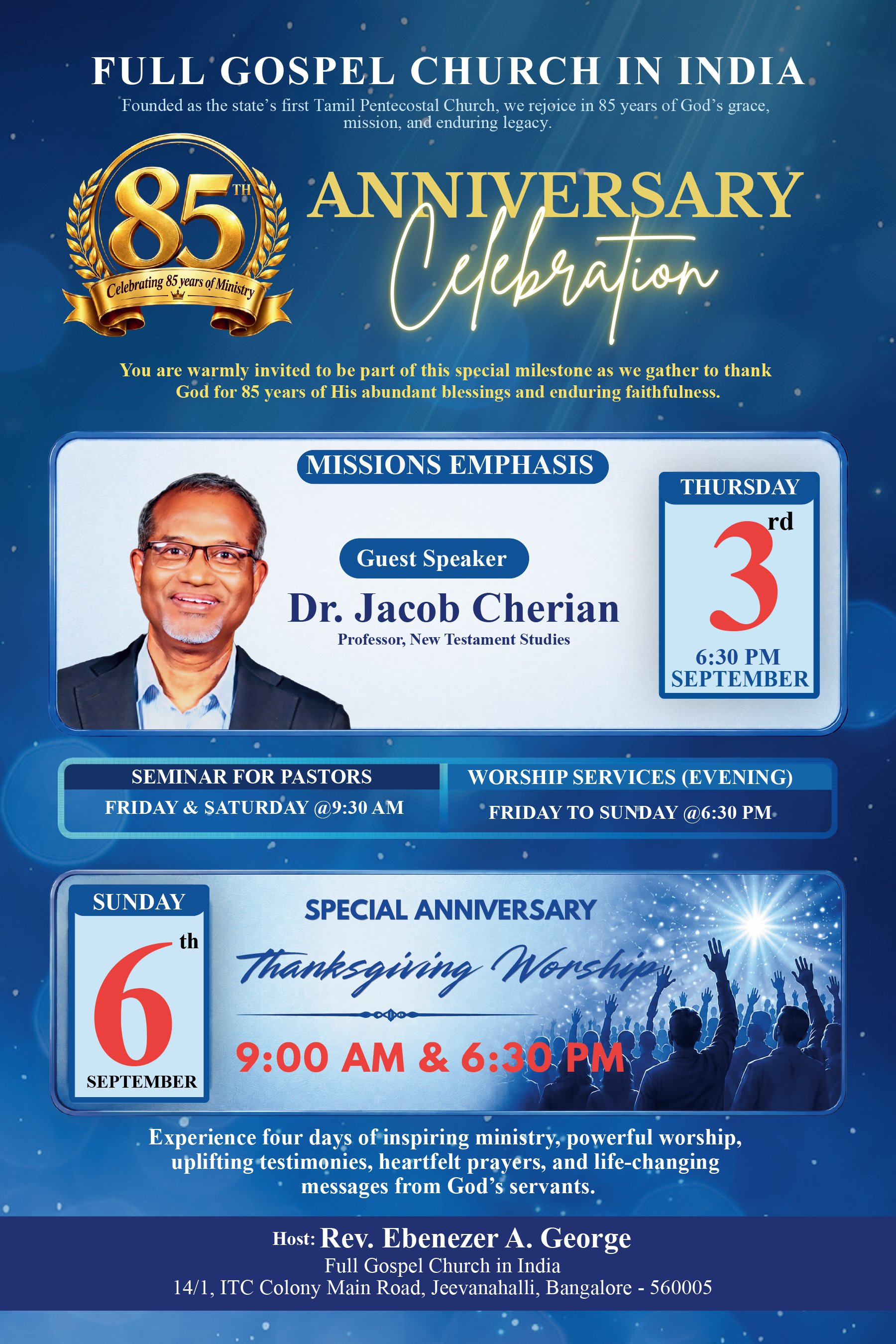 Full Gospel Church in India - 85th Anniversary